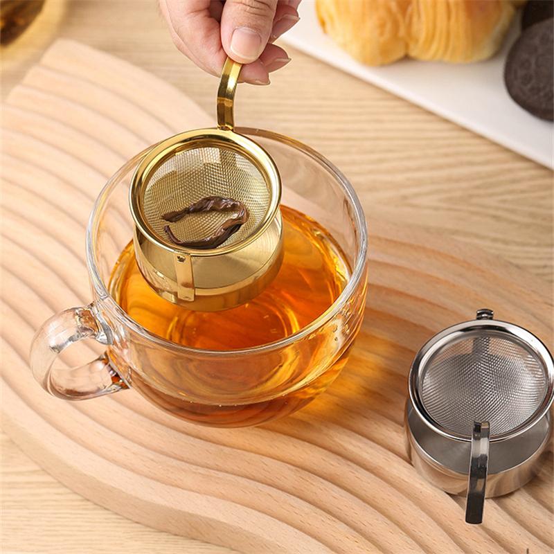 New Rotatable Tea Infuser Stainless Steel Fine Mesh Tea Leaf Spice Strainer Filter Diffuser for Mug Teapot Kitchen Accessories