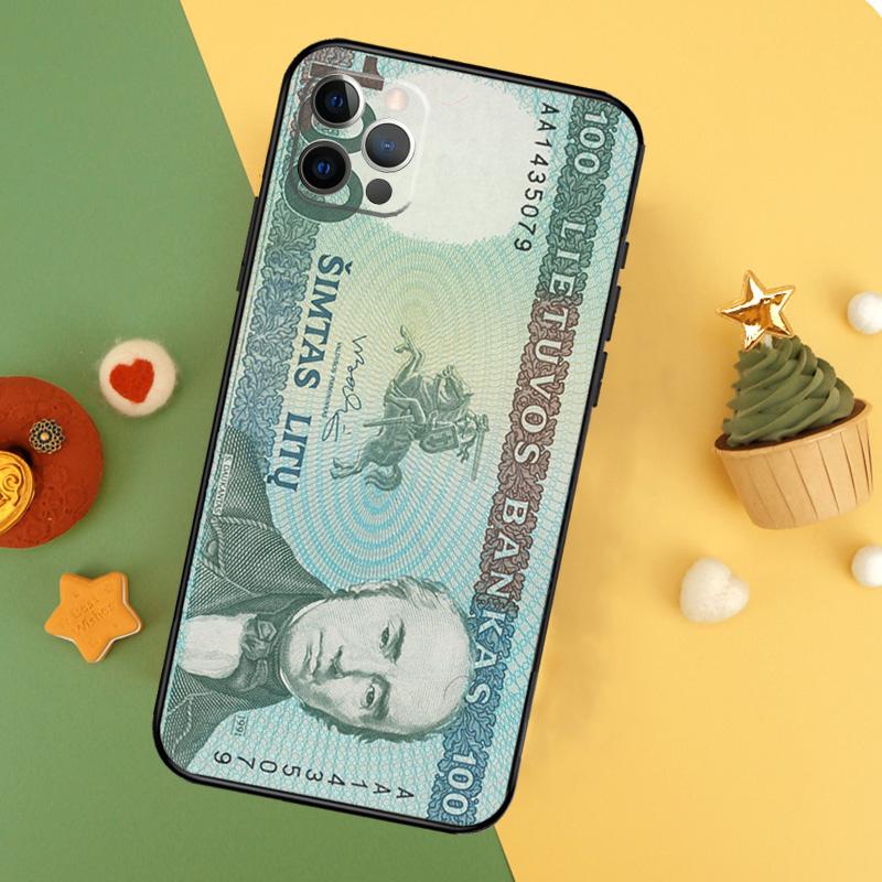 Lithuania Litas Money Cover For iPhone 16 15 14 13 12 11 Pro Max Plus Mini 7 8 X XS Max XR Phone Case