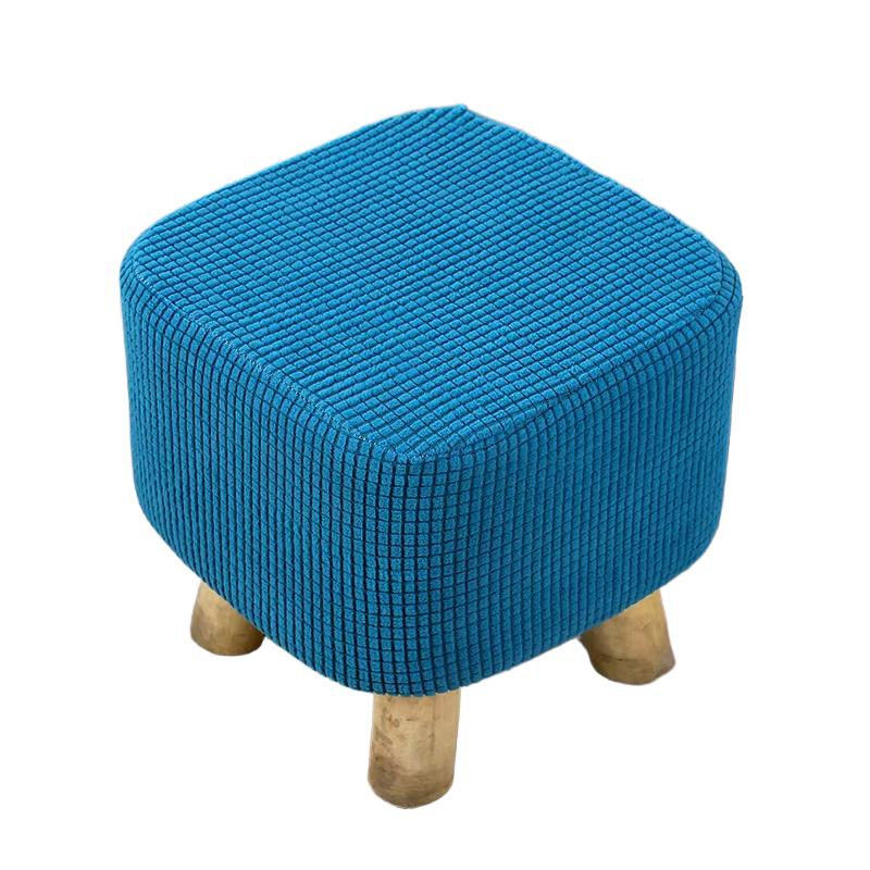 Footstool Slipcovers Home Decor Footrest Cover Washable Stretchable Anti-dust Waffle-Knit Square Round Stool Cover