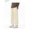 Men's Gray Heather Drawstring Joggers - Oversized Casual Streetwear Sweatpants with Elastic Cuffs