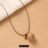 Female Acorn Pendant - Simple Long Sleeve Sweater Chain - Retro Knitted Necklace Accessory