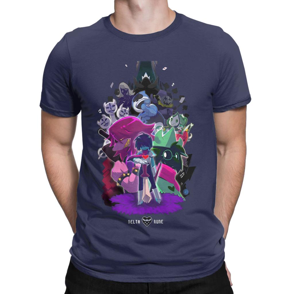 Men Deltarune Cartoon Funny T Shirts  100 Cotton Clothing Cool Short Sleeve O Neck Tees Big Size TShirt