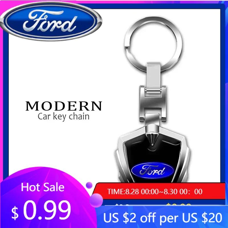 Neuer 2026 Autoaufkleber Hochwertiger Metall Autoschlüsselanhänger Autoschlüsselring Dekoration Auto Zubehör für Ford Focus 2 3 Mondeo Mk3 F150
