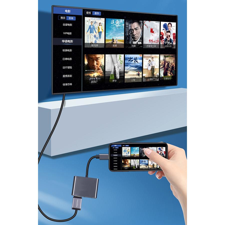Type-C 4 In 1 Audio Converter Type C To VGA USB USB-C Hub Adapter Adaptor Grey
