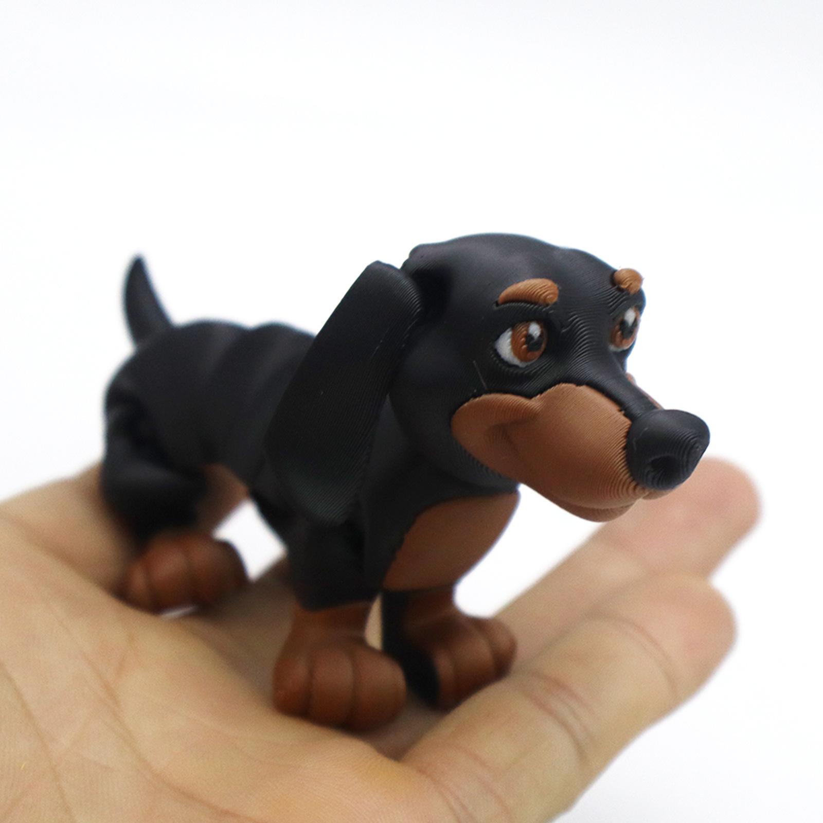 3D-печатная фигурка таксы, модель собаки, декоративная скульптура, коллекционный настольный орнамент One Size