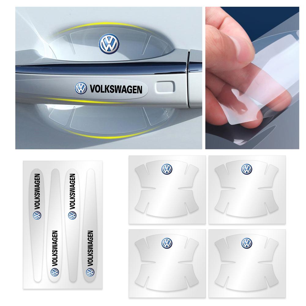 2026 Hot For VW VOLKSWAGEN Transparent Car Door Handle Bowl Anti-scratch Stickers Strip Protection For Volkswagen VW Golf CC Pas