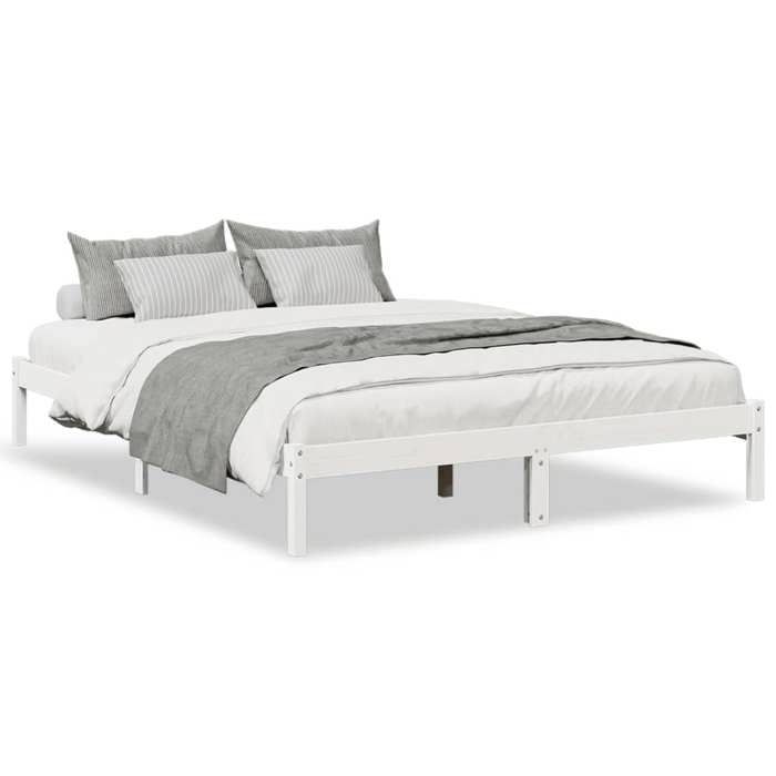 VidaXL Cadre de lit extra long sans matelas 160x220 cm bois massif pin, lit, meuble de chambre, lit en bois, lit double, 852423