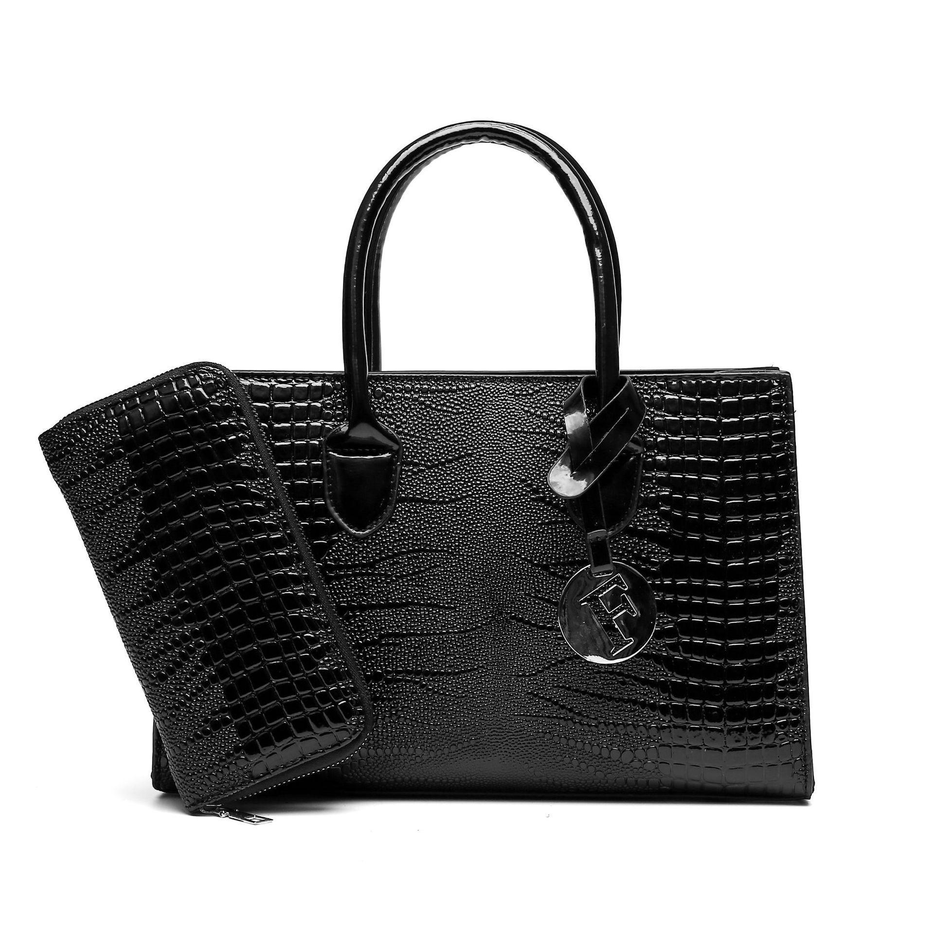 

Винтажная женская сумка из крокодиловой кожи, классическая женская сумка через плечо, сумка для мамы, модная сумка через плечо из мягкой кожи, металлическая отделка