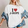 Kpop I Love J-HOPE T-Shirt White Black Cotton Tee Unisex Casual Streetwear Short Sleeve Tops For ARMY Fans Kids Adults