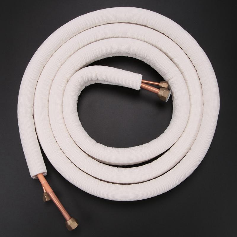 Tubo Coassiale per Condizionatore d'Aria da 3 Metri 1/4In 3/8In Set Tubo in Alluminio Isolato Parti del Condizionatore Tubo Refrigerante