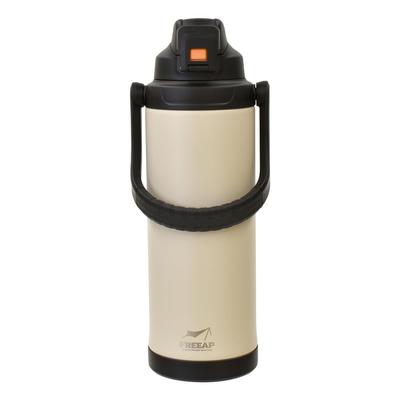 FREEAP Insulated Water Bottle, Large Capacity, 2.5 Liters, Sports Jug, Wide Diameter, Easy To Wash, Outdoor K-10885 (Greige)