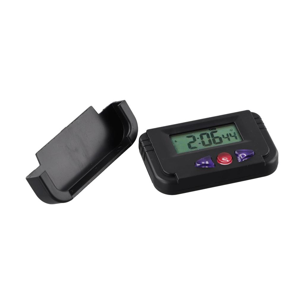 Table Clock Alarm Clock Compact Black ABS Plastic Car Clock Reliable Date And Timer Function Calendar 12 Hours