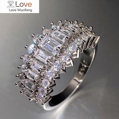 Edele Lady Vingerringen met Briljante Zirkonia Luxe Feestaccessoires voor Jubileum Hoogwaardige Sieraden voor Vrouwen