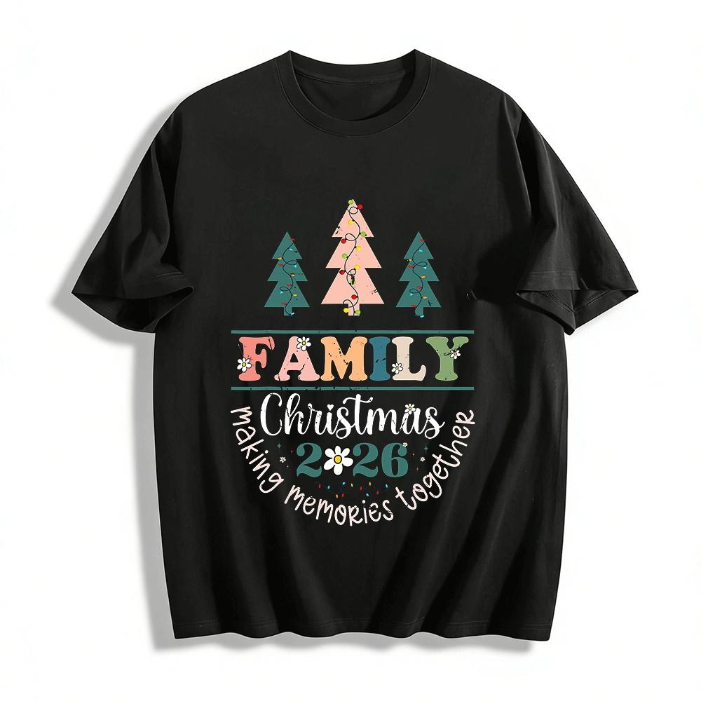 Family Christmas 2026 Making Memories Together Printed Top Pure cotton T-shirt XXS