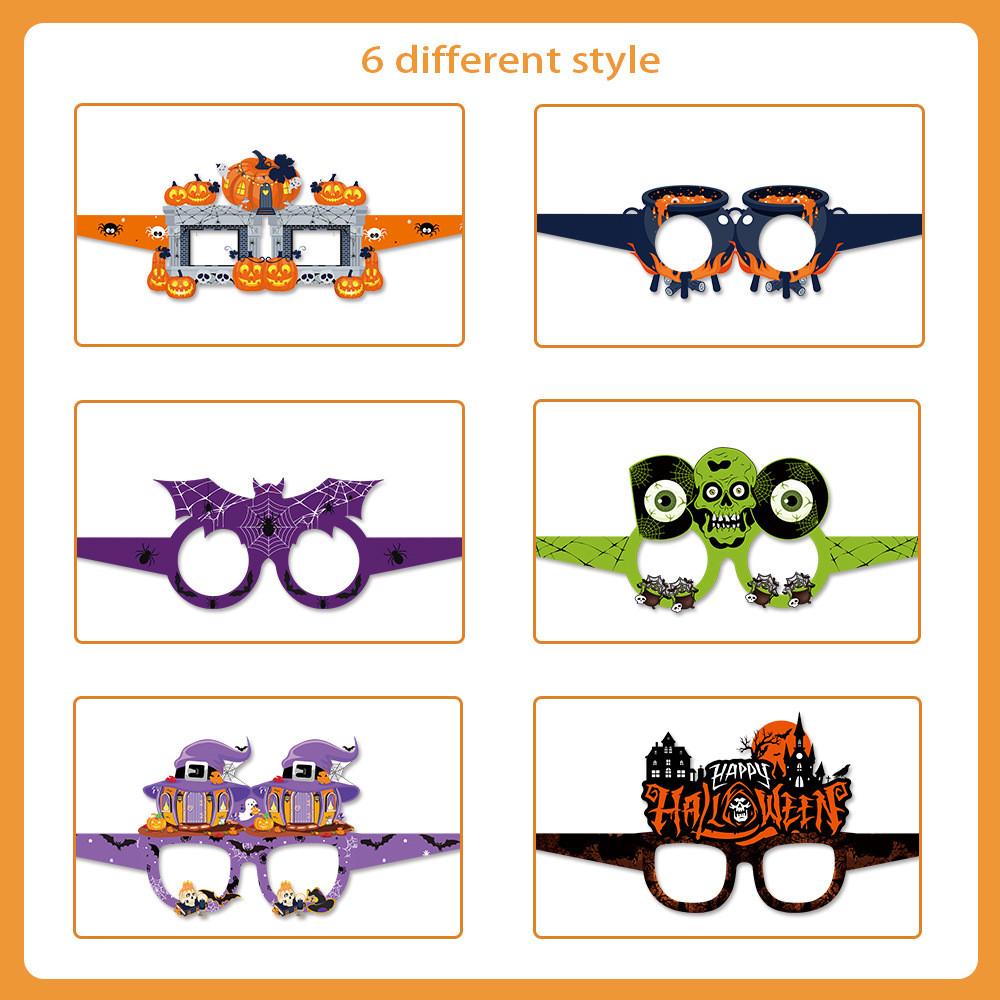 Pumpkin Witch Themed Paper Glasses Halloween Party Decoration Set Photo Props
