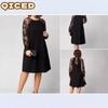 Women's Fashion Solid Color Print Long Sleeve V-Neck Casual Dresses