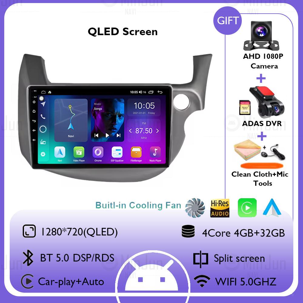 Android 14 Car Radio For HONDA FIT JAZZ 2007-2014 Right Hand Drive Carplay Auto Multimedia Video Player Split Screen Head Unit
