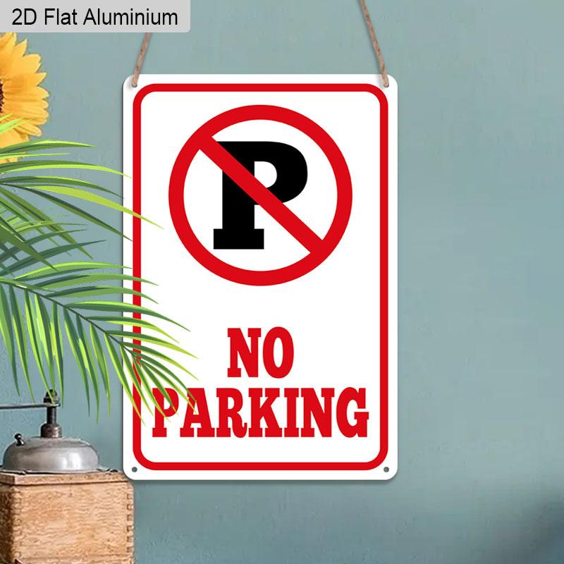 2D Flat 1pc Vintage Warning Aluminium Wall Art Sign No Parking 8x12 Aluminium Rustic Driveway Property Decor Functional Wall Art