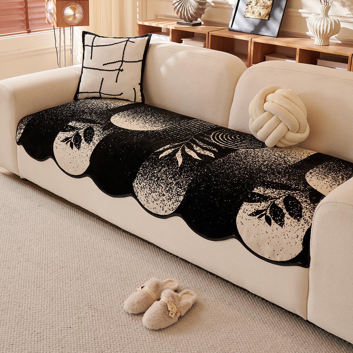 

Special-Shaped Sofa Cushion Universal In All Seasons New Sofa Seat Cushion Non-Slip Straight Line Flower Cover Cloth Towel 90*90cm