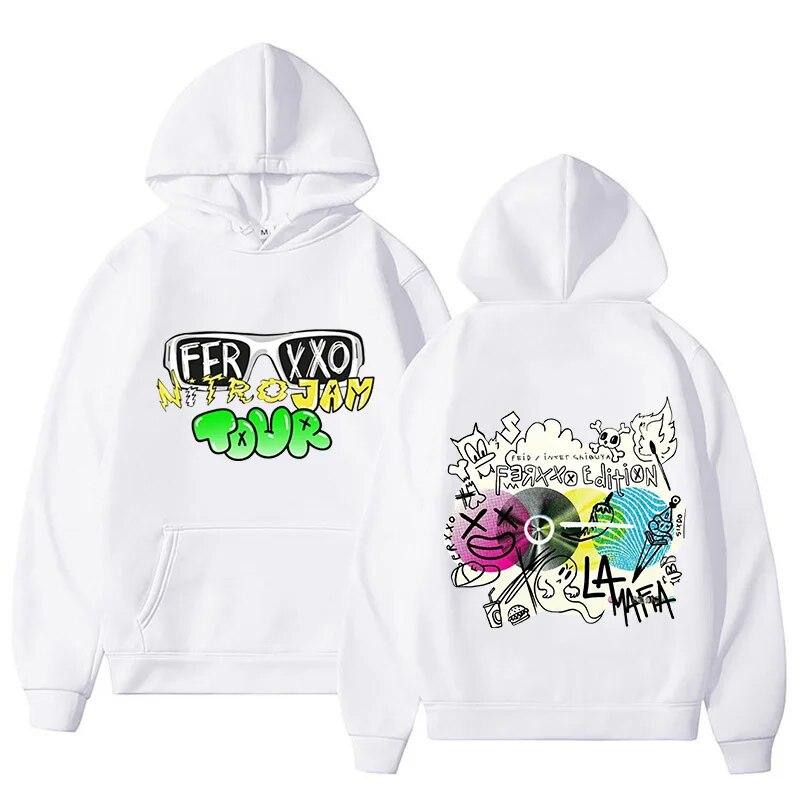 

2023 Feid Ferxxo флисовые толстовки повседневные свободные толстовки Feid толстовка оверсайз Ferxxo уличная одежда пуловер рэпперский пуловер с принтом