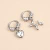 1 Pair Earrings Sweet Cool Fashion Asymmetrical Festival Gifts Flower Daily Wear For Women Personality Ear Buckles Heart-shaped  Jewelry