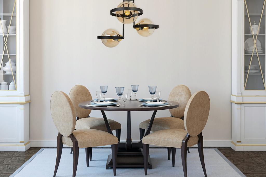 MODERN HONEY GLASS RING HANGING LAMP