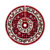Christmas Tree Skirt Red Xmas Tree Ornaments, For Soft Plush Christmas Tree Mat With Snowy Pattern For Decorations Holiday Party