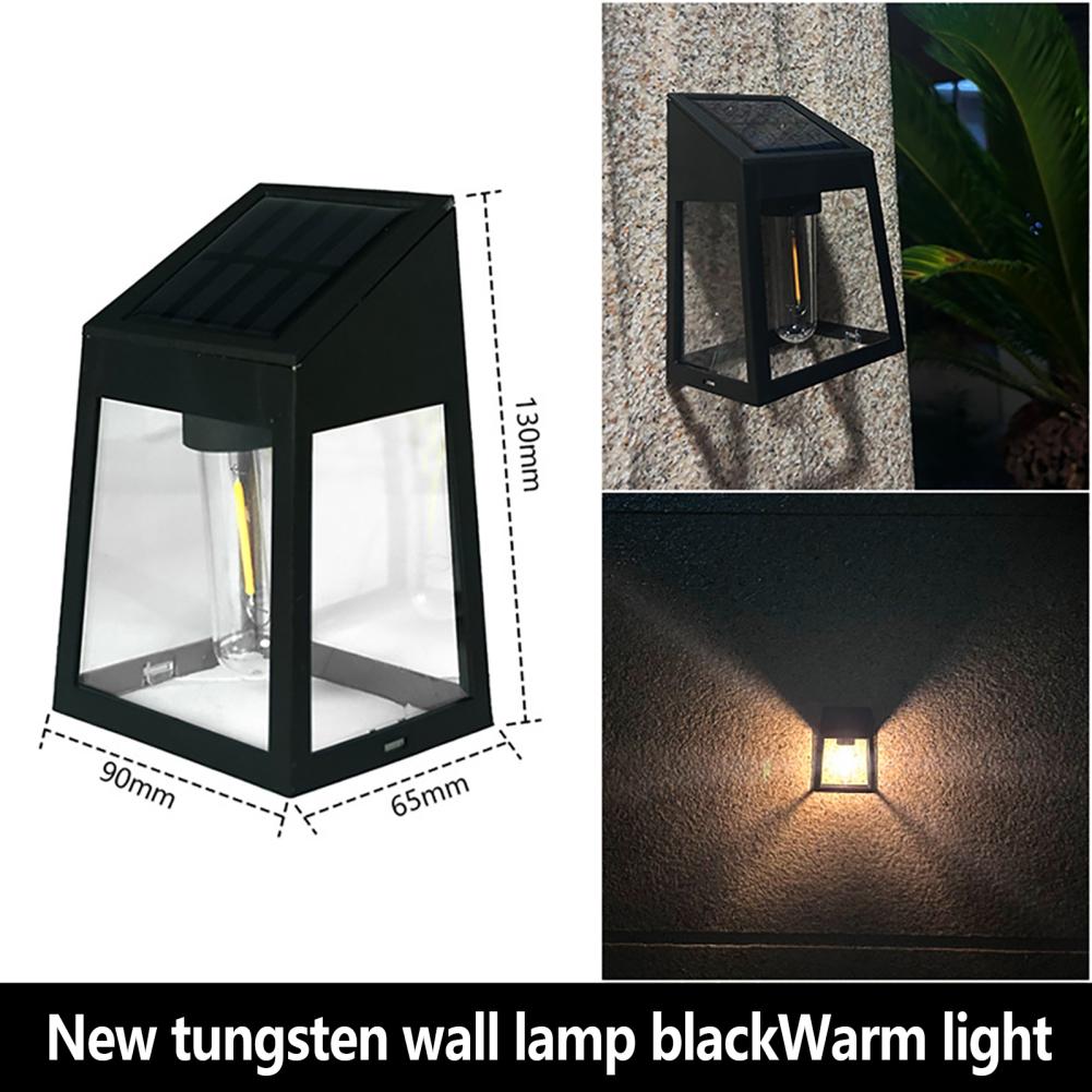 Solar Wall Lights LED Tungsten Filament Bulb Waterproof Human Induction Solar Lamp 3 Modes Outdoor Solar Fence Lights For Yard