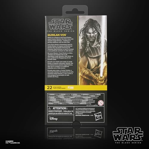 Hasbro Star Wars Black Series Star Wars: As Guerras Clônicas Quinlan Vos Figura de Ação Colecionável Premium 15cm G2587 Autêntico