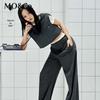 MO&Co. Women's Mid-Rise Straight-Leg Trousers