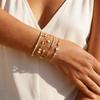 Fashion Elegant Zircon Charm Bracelet for Women Minimalist Heart Gold Color Thin Link Chain Bracelet Stainless Steel Jewelry Set