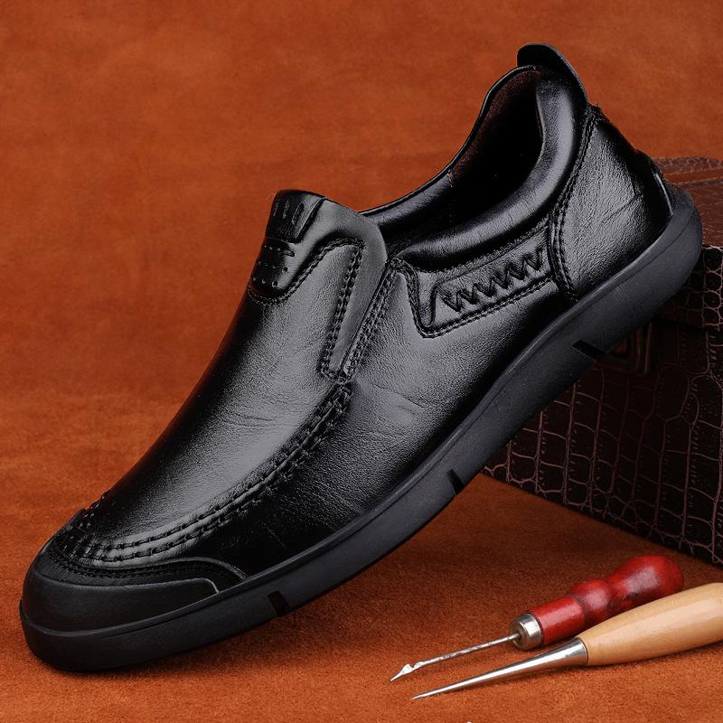 Genuine Leather Mens Casual Shoes Luxury Brand Casual Slip on Formal Loafers Simple Moccasins Top Quality Male Driving Footwear