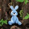 Apricot Lamb Blue Corduroy Bunny Plush Toy for Kids, Soft and Cute Fluffy Blue Corduroy Bunny for Girls and Boys, 23cm