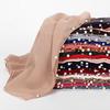 Women Solid Color Pearls Chiffon Scarf Muslim Lady Hood Headcloth