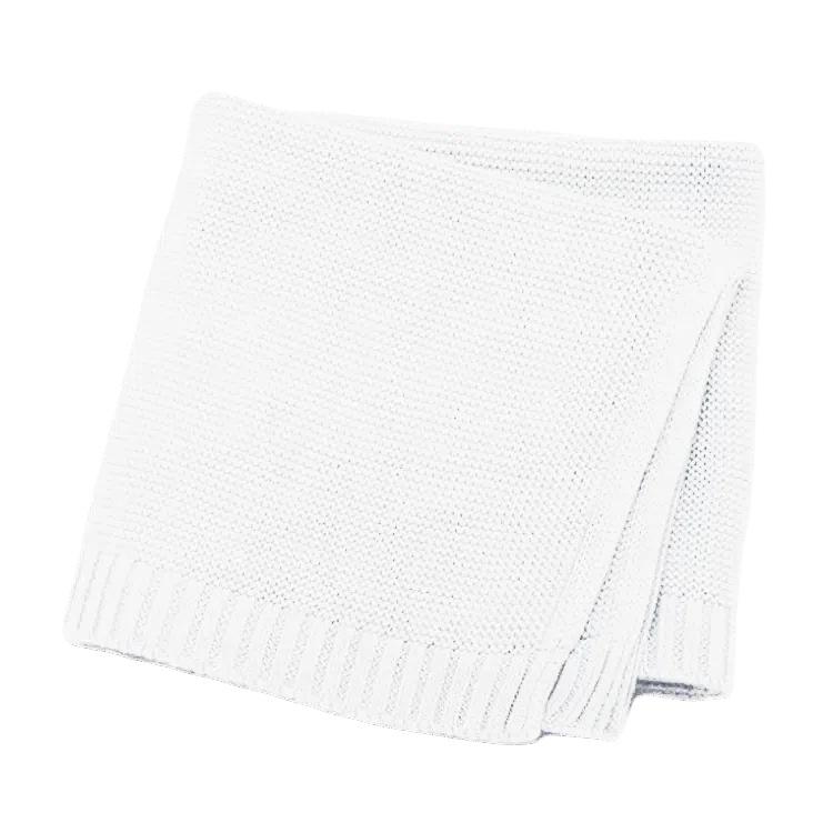 Personalized Kid Name Baby Blanket Embroidered New Born Baby Blanket Stroller Swaddles Breathable Cotton Knitted Blanket Bedding
