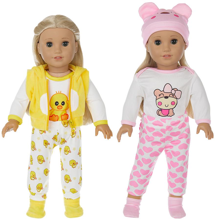 Ubranka dla lalek Xiaofu 18 cali - Urocze stroje ze zwierzętami z kreskówek dla lalek 45 cm