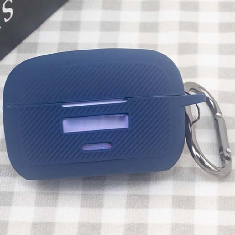 Silicone Charging Case Cover with Grip Texture, Carabiner Carry, and Easy Cable Access for Everyday Clip On Earbuds Travel and Storage Use