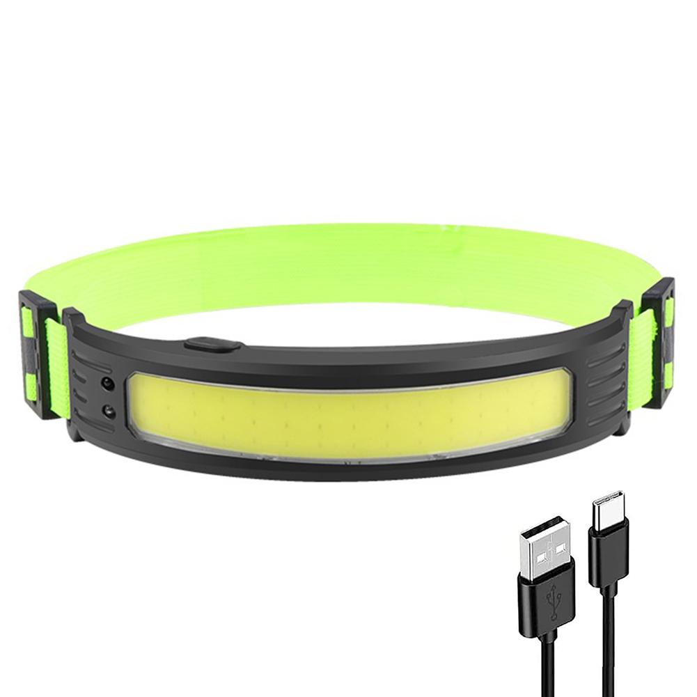 Intelligent Waving Sensor Camping Headlamp COB/LED Headlight Rechargeable Reflective Headband for Running Hiking Emergency