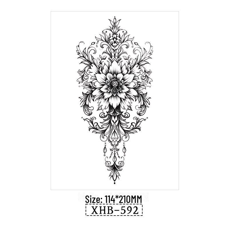 Vattentäta Svarta Djur Halvarm Tatuering Klistermärken