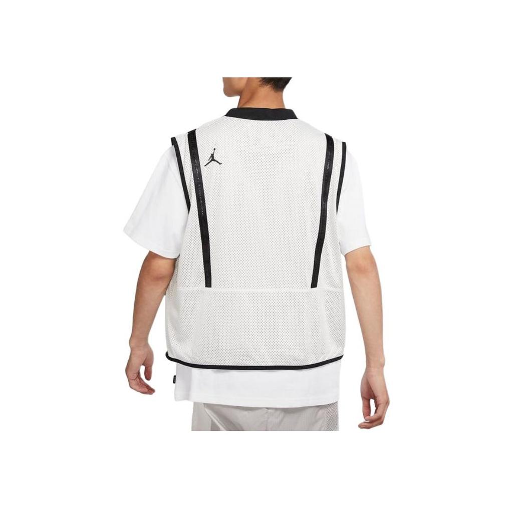 Jordan Gilet in Mesh Colorblock con Tasche Grandi Uomo Top Grigio Bianco DM1387-030