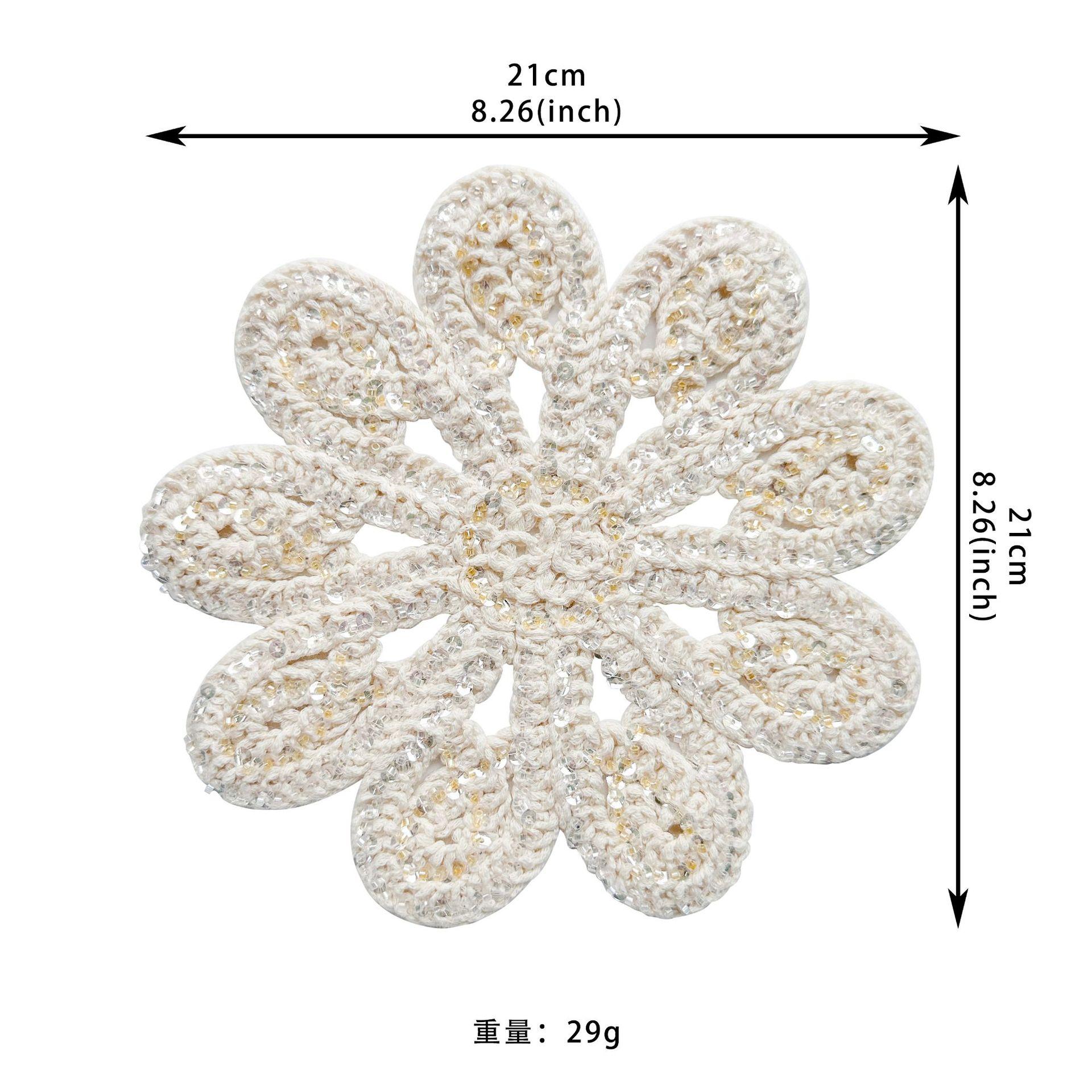

Apricot Cotton Thread Woven Sequins Embellishment Decorative Cloth Sticker Clothing T-Shirt Dress Luggage Accessories Cloth Sticker Accessories HSR1033