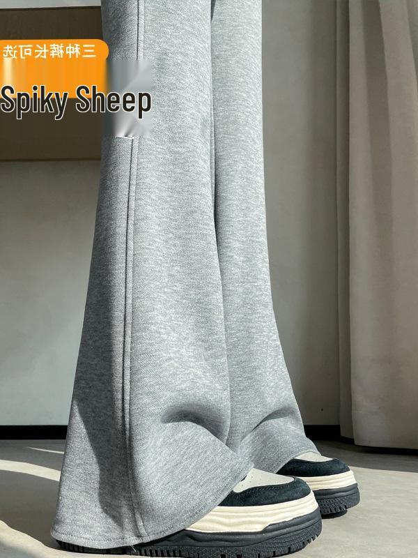 Women's High-Waisted Micro-Flared Slim-Fit Wide-Leg Pants