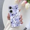 Per Custodia Asus Zenfone 9 10 Custodia Lussuosa Per Asus Zenfone 10 Marmo Fiore di Farfalla Cover Protettiva Trasparente in Silicone Morbido