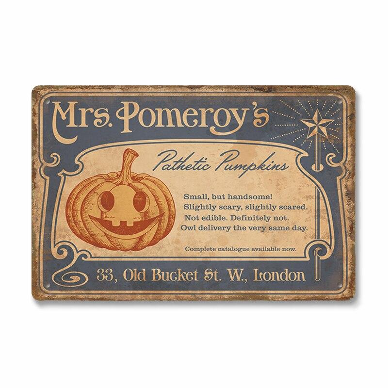 Vintage Halloween Trick or Treat Party Poster Tin Signs  Metal Plate Wall Decor for Cafe Bar Pub  Perfect Halloween Gift