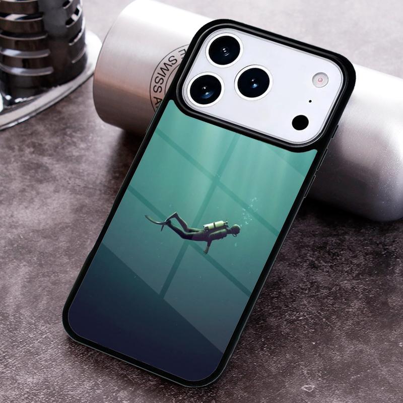 

Dive Scuba Diver Shark Diving Phone Case For iPhone 17 16 15 14 13 12 11 Pro Max Plus 17Air Soft Silicone Cover iPhone 16 Pro