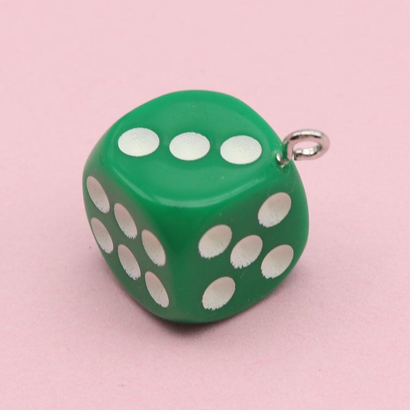 14mm Colorful Acrylic Dice Shaker Pendant Charm for DIY Jewelry