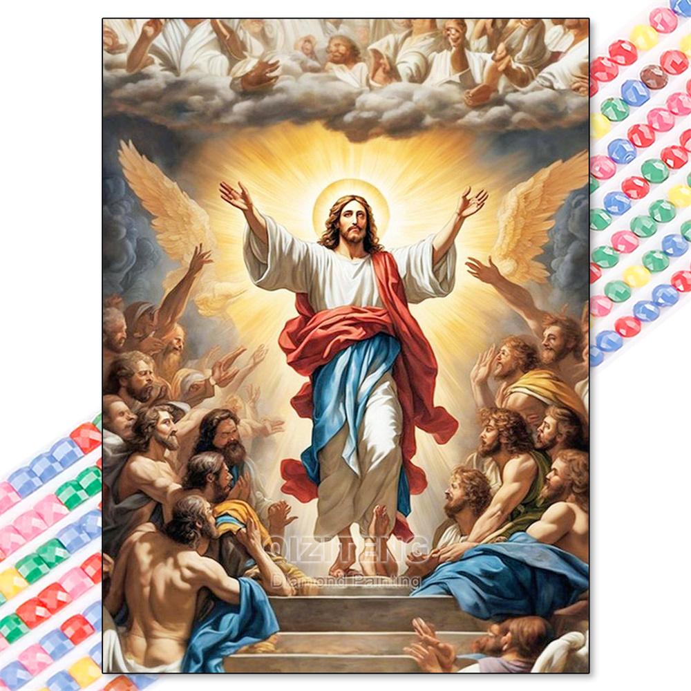 5D Diamond Painting Kit Jesus Cross Religious Sticker Diamond Embroidery Handmade DIY Mosaic Home Decoration Adult Gifts