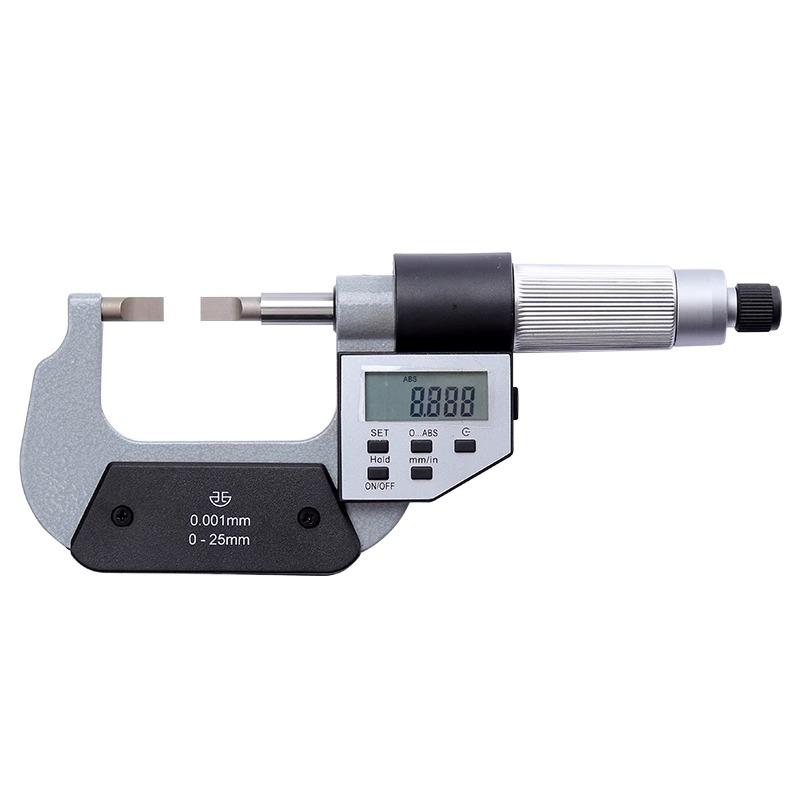 Blue Digital Micrometer 0-50mm, 0.001 Precision, for Groove Measurement