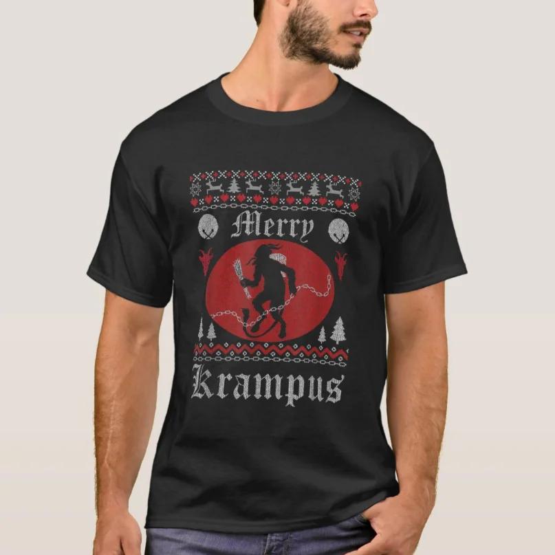 Merry Krampus Horror Ugly Christmas Sweater Xmas TShirt 100 Cotton ONeck Summer Short Sleeve Casual Mens Tshirt Size S3XL S