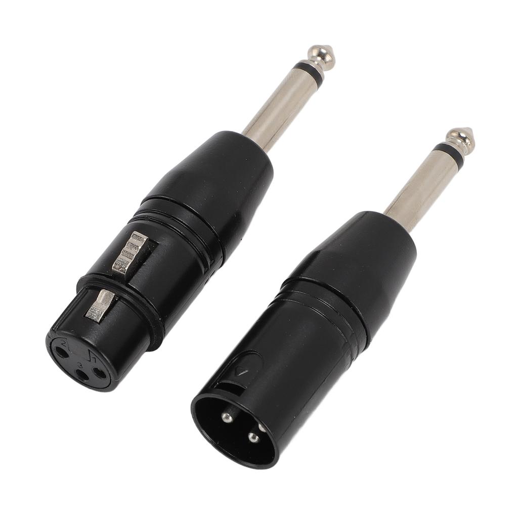 1 Pair XLR Adapter Black Professional 6.35mm 1 4inch Male To XLR Male Female Adapter for Mixer Microphone Amplifier